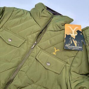 Paramount Womens Yellowstone Dutton Ranch Quilted Barn‎ Jacket, Size Large, Pine